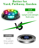 Biling Solar Pathway Lights - 8 Pack Multi Color Outdoor Uplight Sidelight Ground Lights for Yard Walkway Garden Halloween Decorations